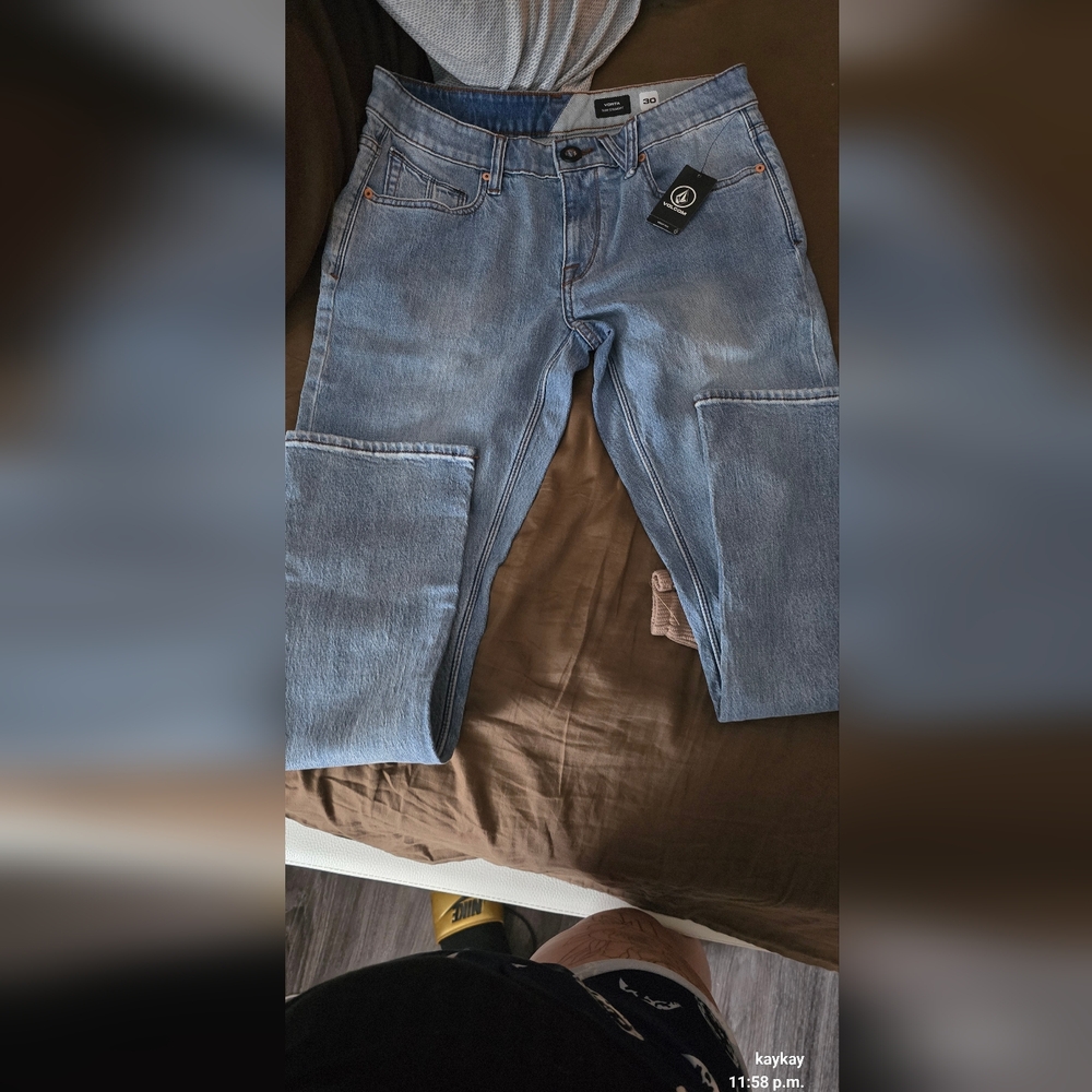 Volcom Blue Straight Leg Jeans Classic Style